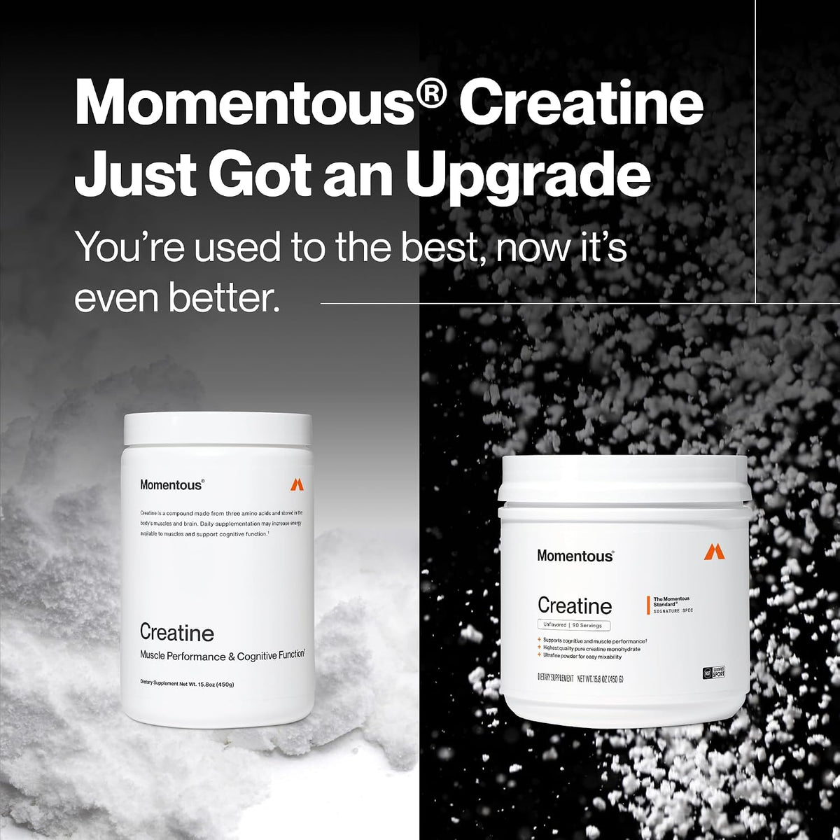 Momentous Creatine Monohydrate Powder, 5g per Serving, Unflavored